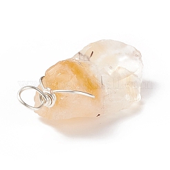 Rough Raw Natural Citrine Pendants&nbsp;PALLOY-JF01785-03