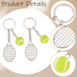 2Pcs Tennis Alloy & Plastic Pendant Keychain&nbsp;KEYC-SP00011