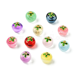 60Pcs 12 Colors Transparent Glass Apple Pendants&nbsp;DGLA-CJ0001-03