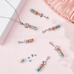 12Pcs 6 Styles Glass Bottle Pendants Decoration&nbsp;HJEW-DR00152