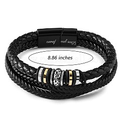 Word Love You Forever Braided Leather Triple Layer Multi-strand Bracelet&nbsp;JB750A