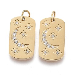 316 Surgical Stainless Steel Micro Pave Clear Cubic Zirconia Pendants&nbsp;X-STAS-I164-034G