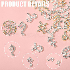 72Pcs 2 Colors 12 Styles Alloy Rhinestone Cabochons&nbsp;MRMJ-CA0001-53