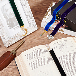 Velvet Bookmarks with Snake/Sun/Butterfly/Moon Charm&nbsp;AJEW-FG0002-62