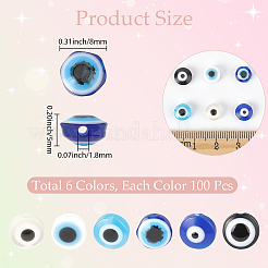 600Pcs 6 Colors Resin Beads&nbsp;RESI-PA0001-06