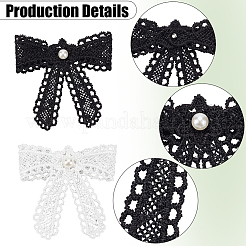 20Pcs 2 Colors Polyester Bowknot Ornament Accessories&nbsp;DIY-CY0002-21