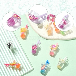 6Pcs Imitation Fruit Tea Resin Pendants&nbsp;RESI-YW0003-38