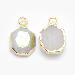 Electroplate Natural Druzy Agate Pendants&nbsp;G-I207-12A-G