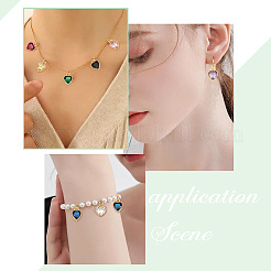 16Pcs 8 Colors Real 18K Gold Plated Brass Inlaid Cubic Zirconia Charms&nbsp;FIND-GA0002-34