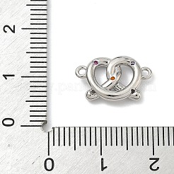 Brass Micro Pave Cubic Zirconia Heart Biscuit Connector Charms&nbsp;KK-G548-06P-02
