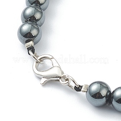 Non-Magnetic Synthetic Hematite & Turquoise Beades 3 Layer Necklaces&nbsp;NJEW-H307-01B