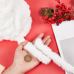 White Faux Fur Ribbon Trim Fabric Roll for Christmas Tree Decor or Wreath Bows Craft&nbsp;DIY-GF0006-66
