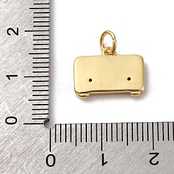 Brass Micro Pave Cubic Zirconia Pendants&nbsp;KK-P308-35G
