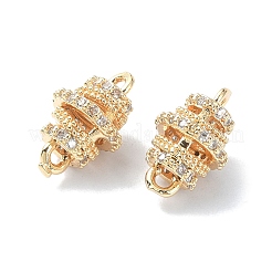 Brass Micro Pave Clear Cubic Zirconia Connetor Charms&nbsp;KK-A194-01G