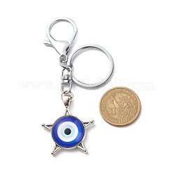Evil Eye Glass Pendant Keychain&nbsp;KEYC-JKC00371-02
