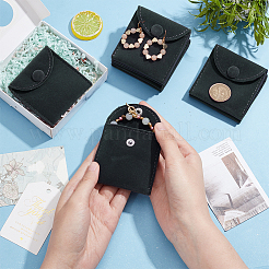Velvet Jewelry Flap Pouches with Snap Button&nbsp;X-TP-WH0007-10B