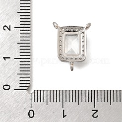 Brass Pave Clear Cubic Zirconia Rectangle Chandelier Component Links&nbsp;KK-C255-08P