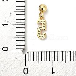 925 Sterling Silver Micro Pave Clear Cubic Zirconia European Dangle Charms&nbsp;STER-A045-01G-5
