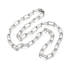 Non-Tarnish 304 Stainless Steel Paperclip Chains&nbsp;X-STAS-I146-02P