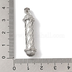 Rack Plating Brass Micro Pave Clear Cubic Zirconia Pendants&nbsp;KK-B092-31P