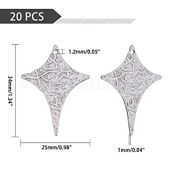 304 Stainless Steel Pendants&nbsp;STAS-UN0016-90P