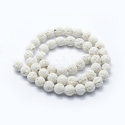 Synthetic Lava Rock Round Beads Strands&nbsp;G-E508-04-4mm-1