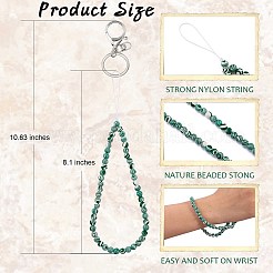 Synthetic Turquoise and Iron Alloy Lobster Claw Clasp Keychain&nbsp;HJEW-SW00007-09