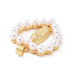 Brass with ABS Plastic Imitation Pearl Pendants&nbsp;KK-G460-06G