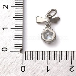 Brass Micro Pave Cubic Zirconia Pendants&nbsp;KK-P308-49P