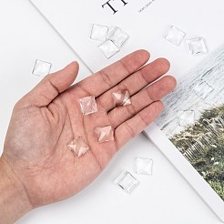 Transparent Glass Square Cabochons&nbsp;X-GGLA-S022-15mm