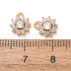 Brass Micro Pave Cubic Zirconia Charms&nbsp;CU-K002-39G-C