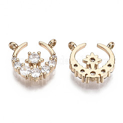 Brass Micro Pave Cubic Zirconia Pendants&nbsp;X-KK-R111-074