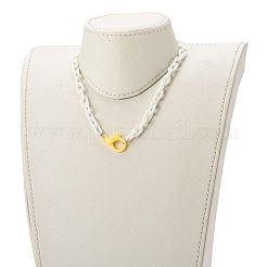 Personalized ABS Plastic Cable Chain Necklaces&nbsp;NJEW-JN03479