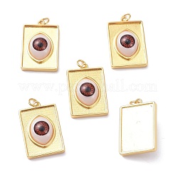 Brass Resin Pendants&nbsp;KK-P204-18G