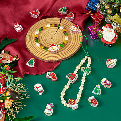 24Pcs 12 Styles Christmas Decorations Theme Opaque Acrylic Beads with Enamel&nbsp;OACR-TA0004-54
