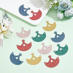 30Pcs 5 Colors 201 Stainless Steel Filigree Joiners Links&nbsp;STAS-DC0008-48