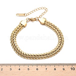 304 Stainless Steel Wheat Chain Bracelets for Women&nbsp;BJEW-C103-04G