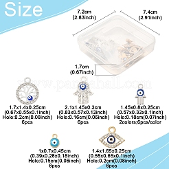 36Pcs 6 Styles Alloy Charms&nbsp;ENAM-FS0002-38