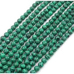 Imported Synthetic Malachite Round Beads Strands&nbsp;G-A130-2mm-J01