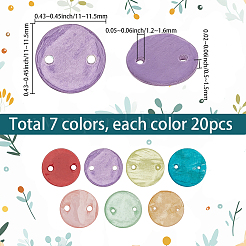 140Pcs 7 Colors Spray Painted Natural Capiz Shell Connector Charms&nbsp;SSHEL-SC0001-54