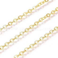 Brass Flat Oval Cable Chains&nbsp;X-CHC025Y-01-G
