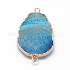 Natural Crackle Agate Links connectors&nbsp;G-Q498-M
