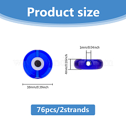 Handmade Evil Eye Lampwork Beads Strands&nbsp;LAMP-DC0001-21B