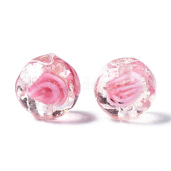 Handmade Luminous Inner Flower Lampwork Beads&nbsp;LAMP-TD001-8mm-03-01