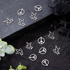 28Pcs 2Style 201 Stainless Steel Pendants&nbsp;STAS-UN0035-30