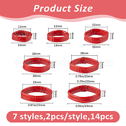 14Pcs 7 Styles Cowhide Leather Watch Strap Ring&nbsp;FIND-FH0017-42B