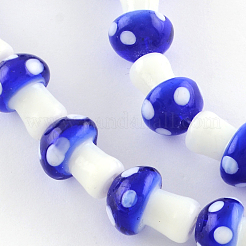 Mushroom Handmade Lampwork Beads Strands&nbsp;X-LAMP-R116-12