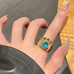 Alloy Rhinestone Enamel and Acrylic Finger Rings&nbsp;FS-WG0032C-03