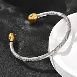 304 Stainless Steel Cuff Bangles&nbsp;BJEW-C091-02A-GP