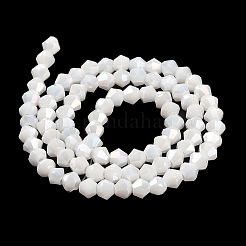 Opaque Solid Color Electroplate Glass Beads Strands&nbsp;EGLA-A039-P4mm-B15